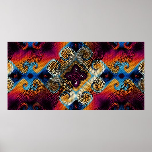 naadloze textuurachtergrond. Diagonale golven Poster (Voorkant)