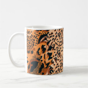 Naadloze tijger, luipaard en jaguar. Naadloze hand Koffiemok