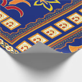 Naadloze traditionele Indische grens met pauw Cadeaupapier (Hoek)