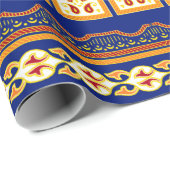 Naadloze traditionele Indische grens met pauw Cadeaupapier (Rol Hoek)