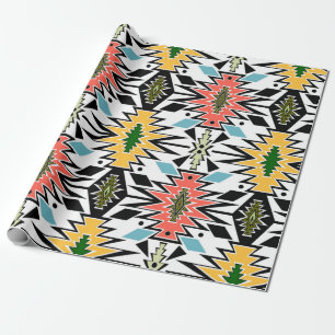 Naadloze tribale afrikaanse ornamentegroop cadeaupapier