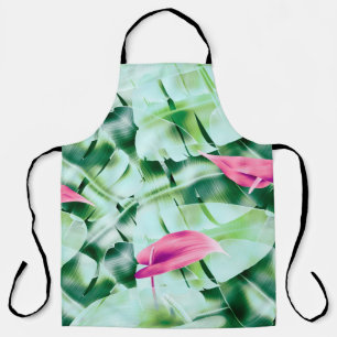 Naadloze tropische blad patroonachtergrond, retro schort