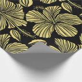 naadloze tropische hibiscus bloemen cadeaupapier (Hoek)