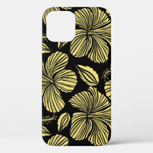 naadloze tropische hibiscus bloemen iPhone 12 hoesje