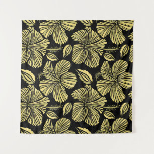 naadloze tropische hibiscus bloemen wandkleed