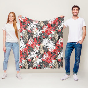 Naadloze tropische oerwoud exotische bladeren mons fleece deken