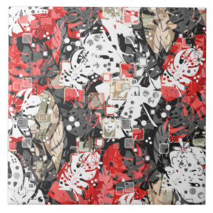 Naadloze tropische oerwoud exotische bladeren mons tegeltje