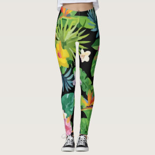 Naadloze tropische patroonananas palm leggings
