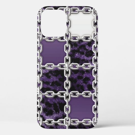 Naadloze ultraviolette luipaard en zilverketting Case-Mate iPhone case (Achterkant)