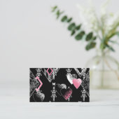 Naadloze Valentijnsdag houdt van zwart wit patroon Visitekaartje (Staand voorkant)