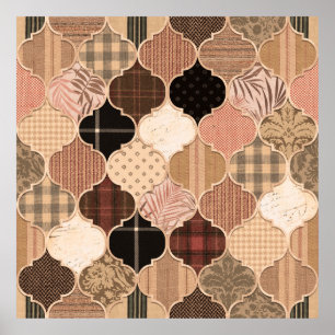 Naadloze variëteit van textureerde Marokkaanse Teg Poster