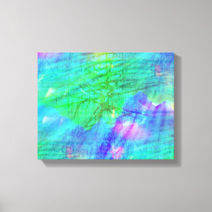 naadloze waterverf blauw, groen canvas afdruk