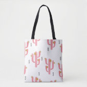 Naadloze waterverf bloeiende cactus patroon. Vint Draagtas (Voorkant)