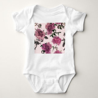 Naadloze Waterverf Bloemen Illustratiepatroon Romper