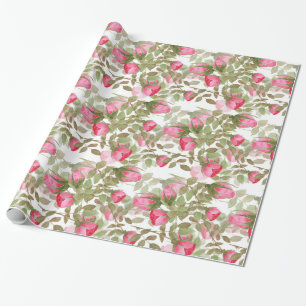 Naadloze waterverf bloemen rozen bloem romantisch cadeaupapier