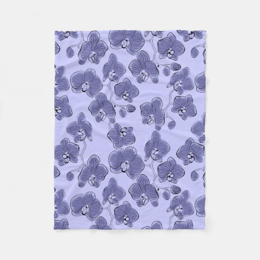 Naadloze waterverf orchideeën falaenopsis bloemen fleece deken (Voorkant)