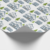 Naadloze winter Kerst landschap grijs hou Cadeaupapier (Hoek)