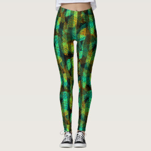 Naadloze wintergroene blauwe dennennen tr leggings