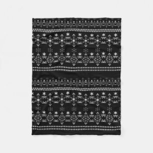 Naadloze witte sneeuwvloksneeuwversiering voor ver fleece deken