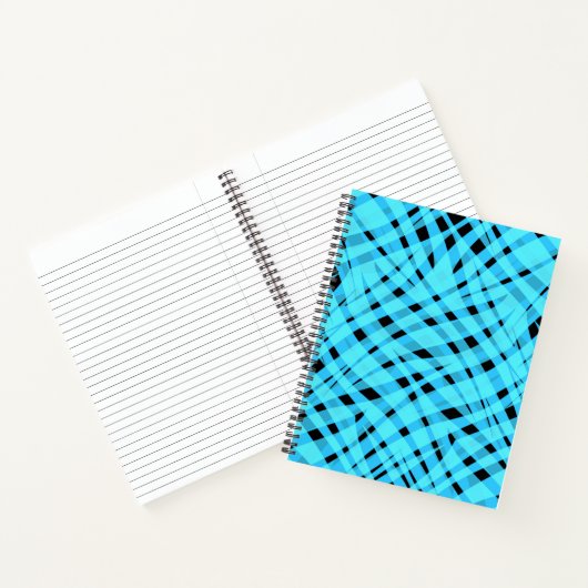 Naadloze zebra tijgervacht abstract blauw notitieboek (Binnen)