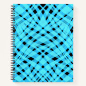 Naadloze zebra tijgervacht abstract blauw notitieboek (Voorkant)