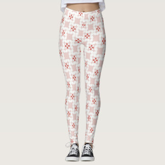 Naadloze Zoete Pastel Roze en Witte Geometrische B Leggings