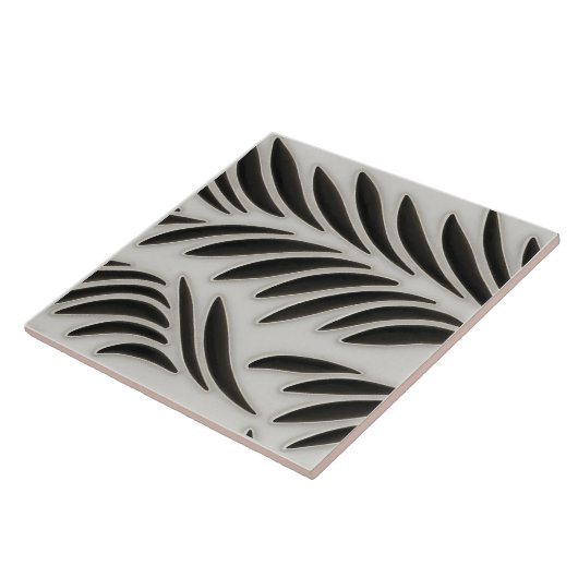 Naadloze zwarte en witte organische patronen tegeltje (Zijkant)