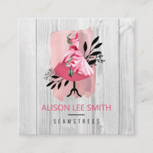Naadstress Hand genaaid Dressmaker Square Business Vierkante Visitekaartje