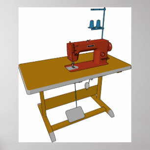 naadtafel en -machine poster