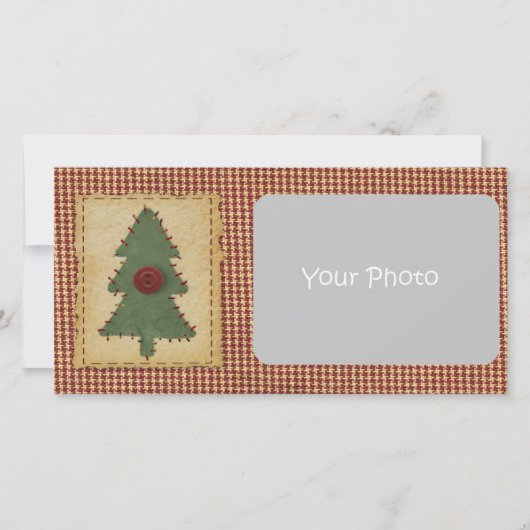 Naai Kerstboom Aangepaste Kerst Foto Kaart (Voorkant)
