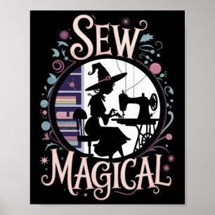 Naai magische grappige Halloween naaien Poster