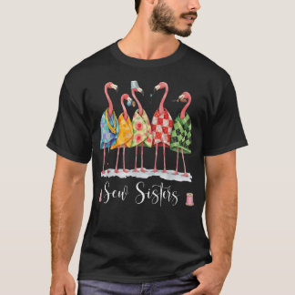 Naai Zusters Grappige Flamingo Quilten Naai Club T-shirt