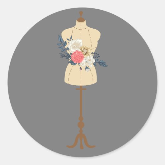 naaiachtige kleding ronde sticker (Voorkant)