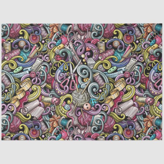 Naaien - Breien Gift Wrap Tissue Tissuepapier (Voorkant)