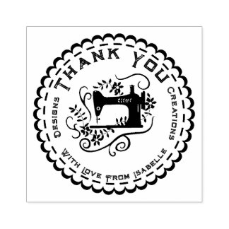 Naaien Dank u Schellap Rubber Stamp Rubberstempel