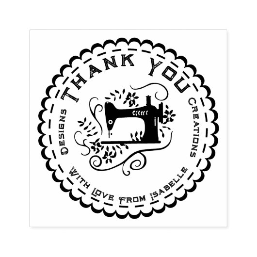 Naaien Dank u Schellap Rubber Stamp Rubberstempel (Afrduk)