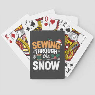Naaien door de sneeuw Grappige Kerstdeken Pokerkaarten