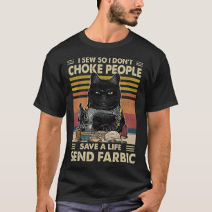 Naaien Grappig Kat, zodat ik mensen niet stik T-shirt
