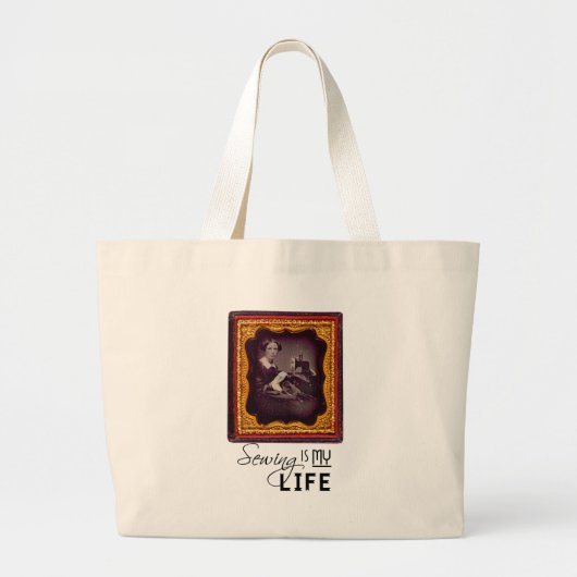 Naaien is mijn leven grote tote bag (Voorkant)