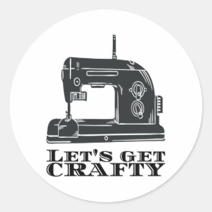 Naaien - Laten we creatief zijn Ronde Sticker