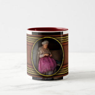 Naaien - Lint - Oma's hobby Tweekleurige Koffiemok