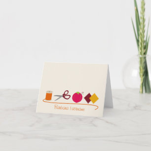 Naaien Notecard - Draad Schaar Pins Stof Kaart