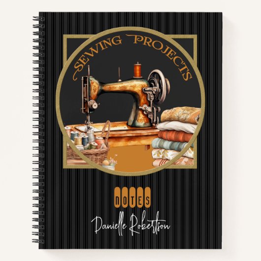 Naaien Projecten Zwart Notitieboek (Voorkant)