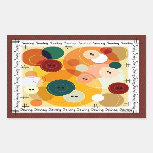 naaien rechthoekige sticker (Voorkant)