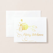 Naaien speldenkussen quilten handgemaakt door Kers Folie Kaarten (Voorkant met envelop)