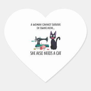 naaien Vrouwen kunnen niet overleven met alleen Hart Sticker