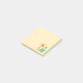 Naaiende drijfwerkhobby op geel post-it® notes (Schuin)