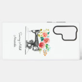 Naaigelinkt zwart-wit samsung galaxy hoesje (Achterkant horizontaal)