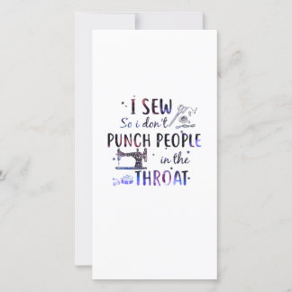 Naaigoed | Ik naai zodat ik geen mensen betont Bedankkaart