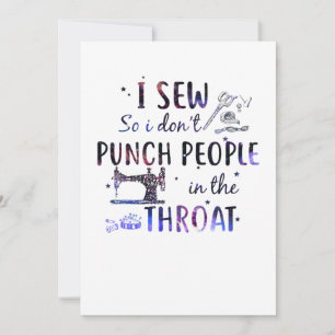 Naaigoed   Ik naai zodat ik geen mensen betont Bedankkaart